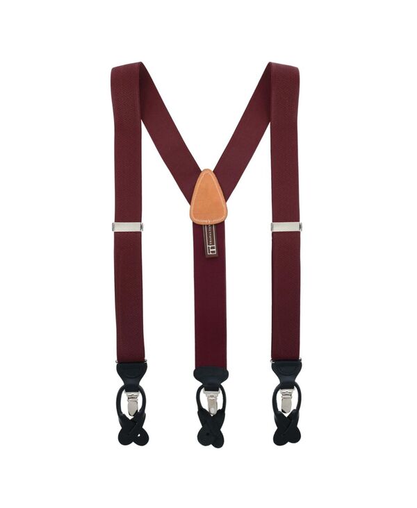 トラファルガー メンズ 付属品 胴締め TRAFALGAR Men\u0027s Classic Solid Color 38粍 Convertible Suspenders Burgundy バーガンディ