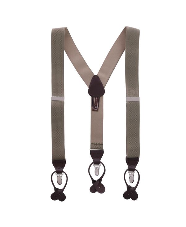 トラファルガー メンズ 付属品 胴締め TRAFALGAR Men\u0027s Classic Solid Color 38粍 Convertible Suspenders Khaki カーキ