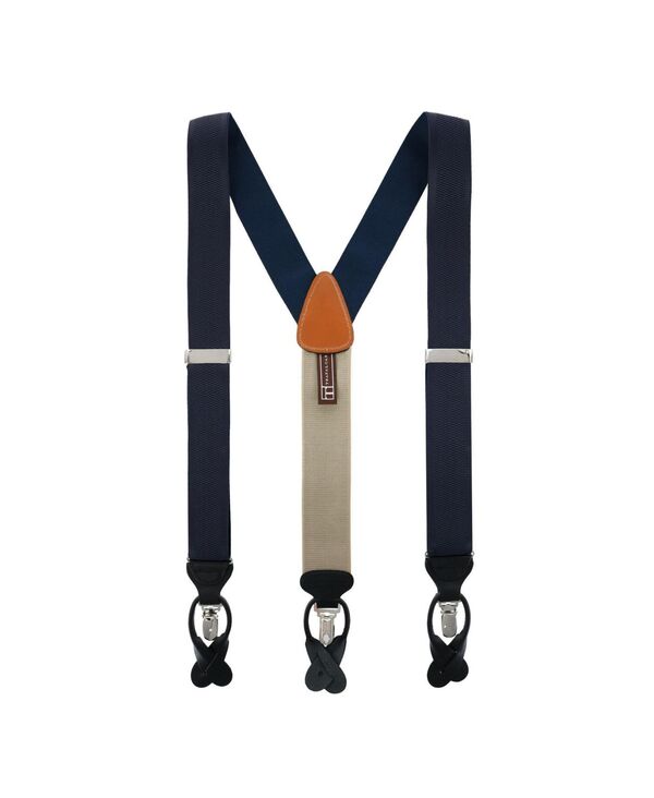 トラファルガー メンズ 付属品 胴締め TRAFALGAR Men\u0027s Classic Solid Color 38粍 Convertible Suspenders Navy 米国海軍
