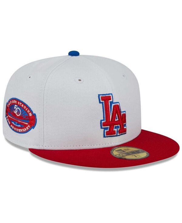ニューエラ メンズ アクセサリー 帽子 New Era Men's White Red Los Angeles Dodgers Undervisor 59FIFTY Fitted Hat White Red ホワイト