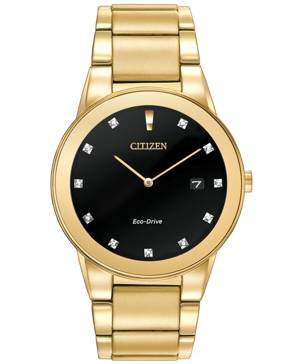 シチズン メンズ 付属品 ウオッチ プルオーバー Citizen Men\u0027s Eco-Drive Axiom Diamond Accent Gold-Tone Stainless Steel Bracelet Watch 40粍 金1062-56G No Color ゴールド