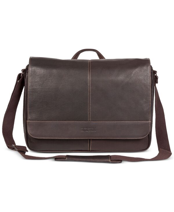 ケネスコール メンズ バッグ バックパック・リュックサック レザー Kenneth Cole Reaction Colombian Leather Crossbody 15.6 Laptop & Tablet Messenger Bag Dark Brown ブラウン