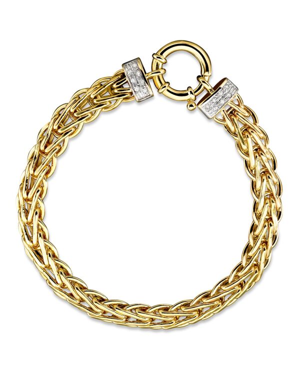 イタリアン ゴールド メンズ 付属物 ブレスレット・バングル・アンクレット Italian Gold 14k Gold Bracelet Diamond Spiga (1/8 コンピュータ断層撮影法. t.w.) No Color ゴールド