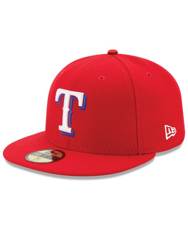ニューエラ メンズ アクセサリー 帽子 キャップ New Era Texas Rangers Authentic Collection 59FIFTY Fitted Cap Red レッド|ReVida 店
