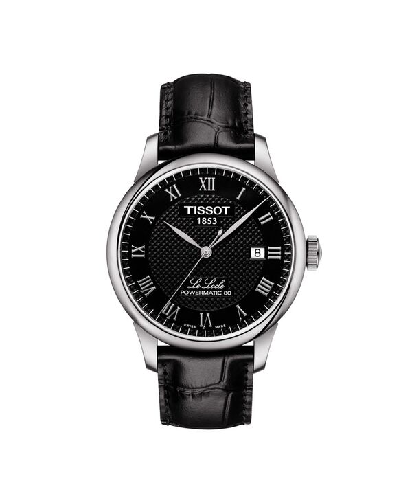 ティソット メンズ 佩び物 ウォッチ なめし革 Tissot Men\u0027s Swiss Automatic T-Classic Le Locle Powermatic 80 Black Leather Strap Watch 39.3粍 No Color 黒いこと