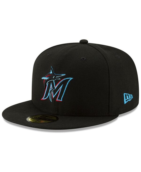 ニューエラ メンズ アクセサリー 帽子 キャップ New Era Miami Marlins Authentic Collection 59FIFTY Fitted Cap Black ブラック｜ReVida 店