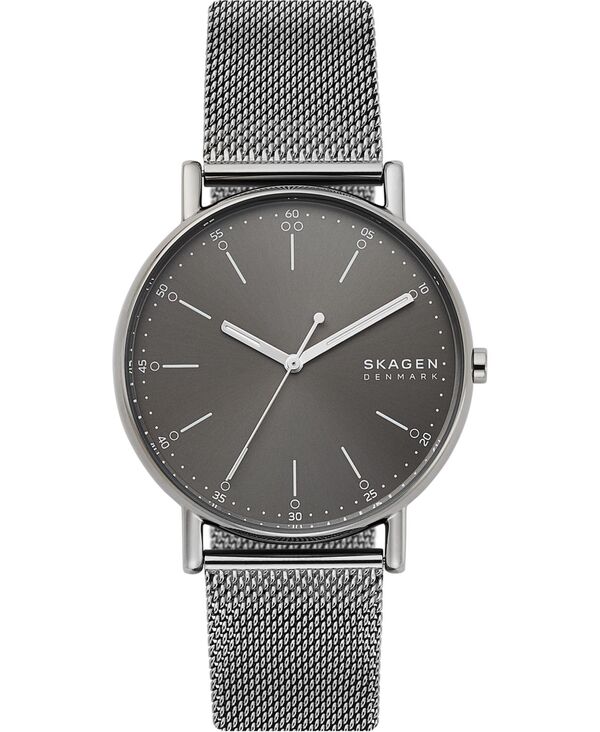 スカーゲン メンズ アクセサリー 腕時計 メッシュ Tシャツ Skagen Men's Signatur Gunmetal Stainless Steel Mesh Bracelet Watch 40mm Gunmetal ガンメタル