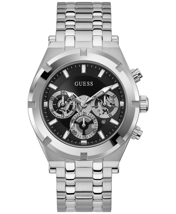 ゲス メンズ アクセサリー 腕時計 Tシャツ GUESS Men\'s Stainless Steel Bracelet Watch 44mm Silver-tone シルバー