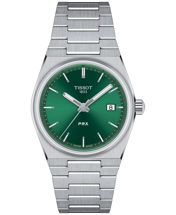 ティソット メンズ 付属品 ウオッチ プルオーバー Tissot Unisex PRX Silver-Tone Stainless Steel Bracelet Watch 35粍 Silver しろがね色