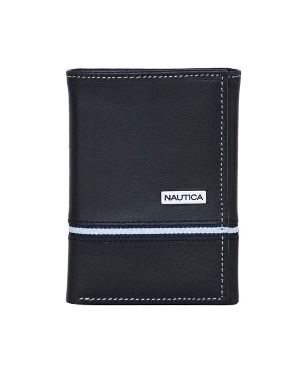 ナウティカ メンズ アクセサリー 財布 Nautica Men's Trifold Wallet Black ブラック