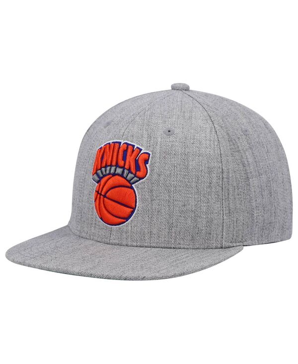 ミッチェル&ネス メンズ アクセサリー 帽子 Mitchell & Ness Men's Heathered Gray New York Knicks Hardwood Classics Team 2.0 Snapback Hat Heathered Gray グレー