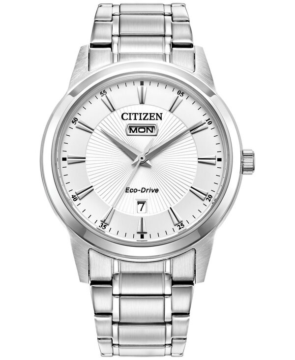 シチズン メンズ 佩び物 ウォッチ プルオーバー Citizen Eco-Drive Men\u0027s Classic Stainless Steel Bracelet Watch 40粍 Silver-tone しろがね色