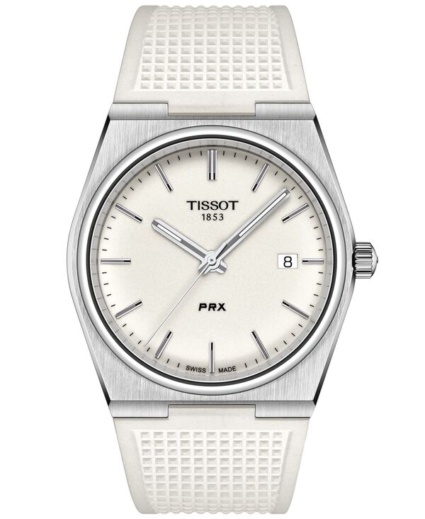 ティソット メンズ アクセサリー 腕時計 Tissot Men's Swiss Automatic PRX White Rubber Strap Watch 40mm No Color ホワイト 62,040円