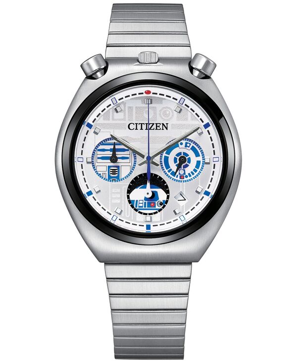 シチズン メンズ アクセサリー 腕時計 Tシャツ Citizen Men's Star Wars R2-D2 Stainless Steel Bracelet Watch 38mm Silver-tone シルバー