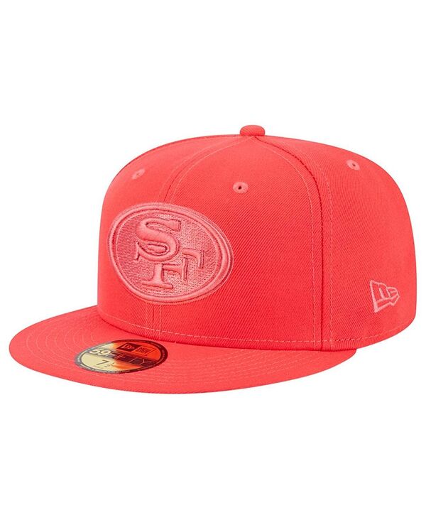 ニューエラ メンズ アクセサリー 帽子 New Era Men's Red San Francisco 49ers Color Pack Brights 59FIFTY Fitted Hat Red レッド｜ReVida 店