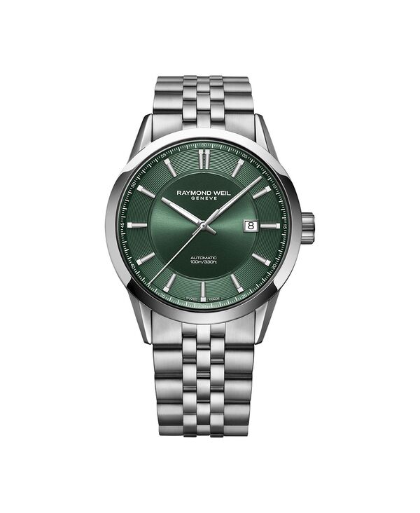 レイモンド ウィル メンズ アクセサリー 腕時計 Tシャツ Raymond Weil Men's Swiss Automatic Freelancer Stainless Steel Bracelet Watch 42mm Green グリーン