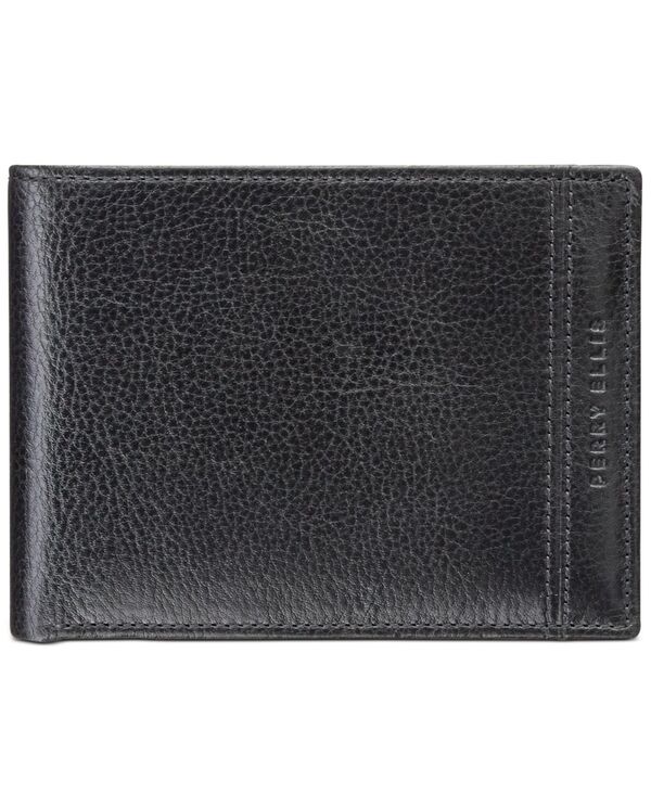 ペリーエリス メンズ アクセサリー 財布 レザー Perry Ellis Portfolio Men's RFID Leather Wallet Black ブラック