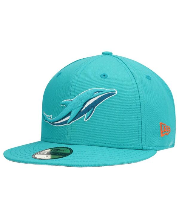 ニューエラ メンズ アクセサリー 帽子 New Era Men's Aqua Miami Dolphins Omaha Elemental 59FIFTY Fitted Hat Aqua アクア