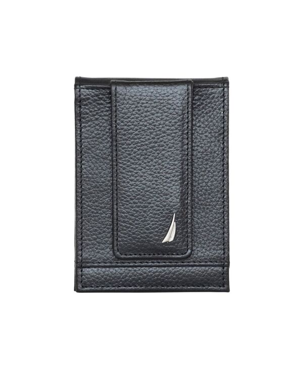 ナウティカ メンズ アクセサリー 財布 レザー Nautica Men's Front Pocket Leather Wallet Black ブラック