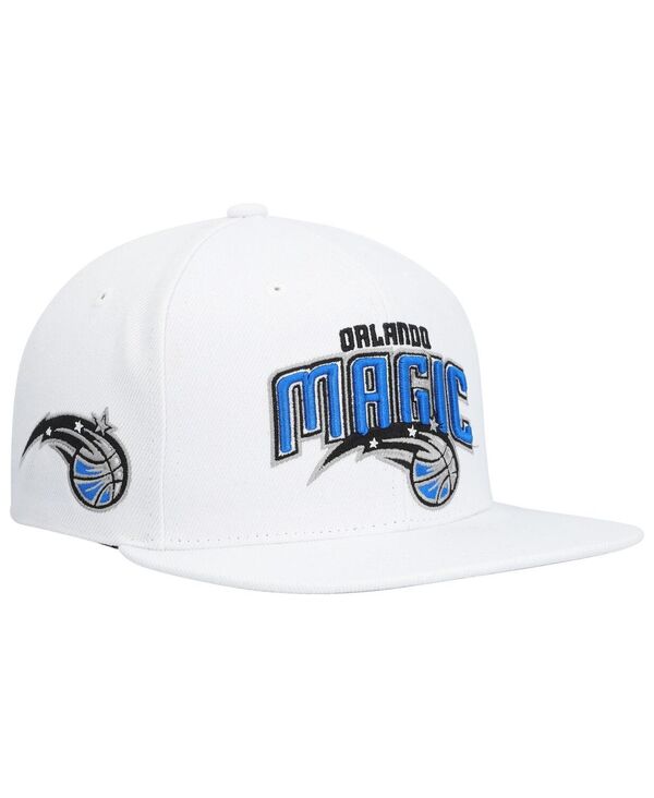 ミッチェル&ネス メンズ アクセサリー 帽子 Mitchell & Ness Men's White Orlando Magic Side Core 2.0 Snapback Hat White ホワイト