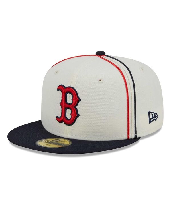 ニューエラ メンズ アクセサリー 帽子 New Era Men's Cream Navy Boston Red Sox Chrome Sutash 59FIFTY Fitted Hat Cream Navy クリーム