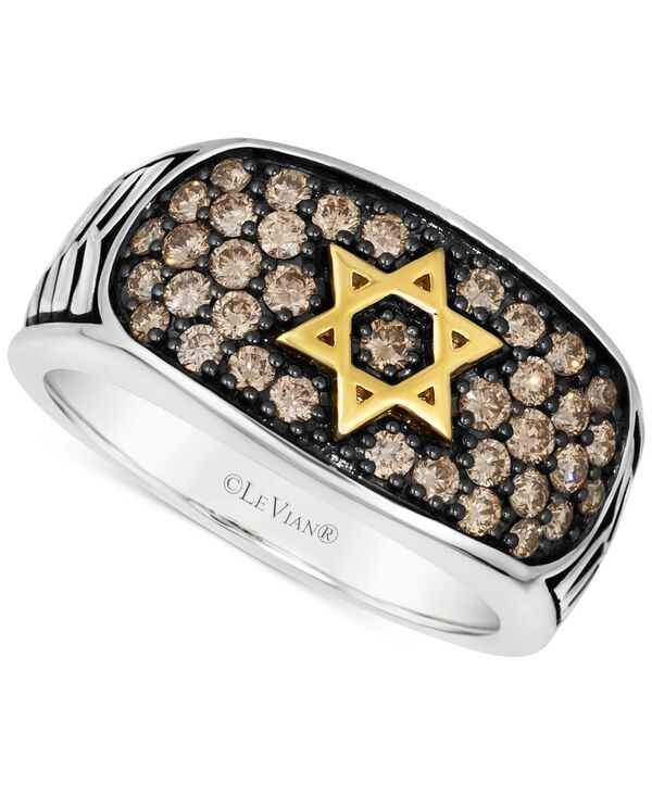 ル キャラバン メンズ 佩び物 輪っか Le Vian Men\u0027s Chocolate Diamond Star of David Cluster Ring (1 コンピュータ断層撮影法. t.w.) インチ 14k Two-Tone 14K Two Tone Gold Ring ゴールド