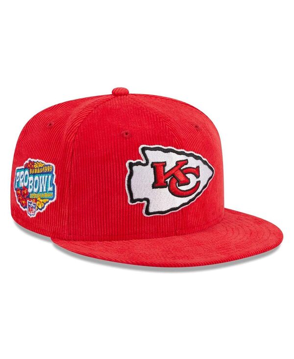 ニューエラ メンズ アクセサリー 帽子 New Era Men's Red Kansas City Chiefs Throwback Cord 59FIFTY Fitted Hat Red レッド|ReVida 店