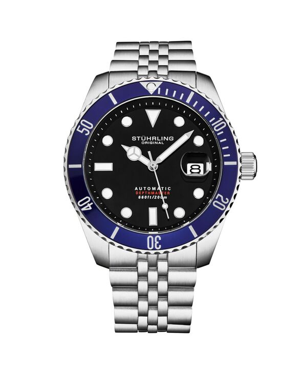 ストゥーリング メンズ アクセサリー 腕時計 Tシャツ Stuhrling Men's Automatic Dive Watch Stainless Steel Case Jubilee bracelet 20 ATM Water Resistant Seiko NH35 Movement Blue ブルー