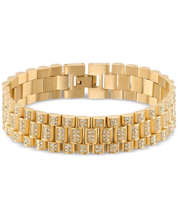シモン アイ スミス メンズ アクセサリー ブレスレット・バングル・アンクレット Tシャツ LEGACY for MEN by Simone I. Smith Men's Crystal Watch Link Bracelet-Tone Ion-Plated Stainless Steel Gold-Tone ゴールド