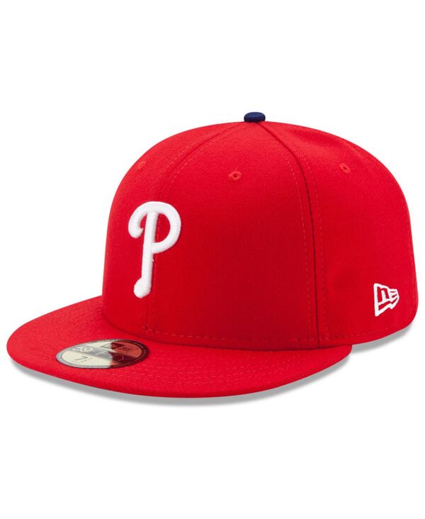 ニューエラ メンズ アクセサリー 帽子 キャップ New Era Philadelphia Phillies Authentic Collection 59FIFTY Cap Red レッド|ReVida 店