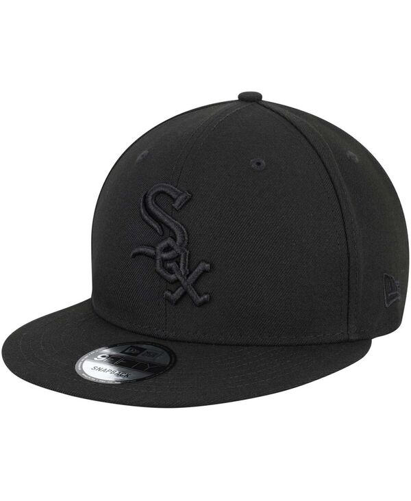 ニューエラ メンズ アクセサリー 帽子 New Era Chicago White Sox Black On Black 9Fifty Team Snapback Adjustable Hat - Black ブラック|ReVida 店