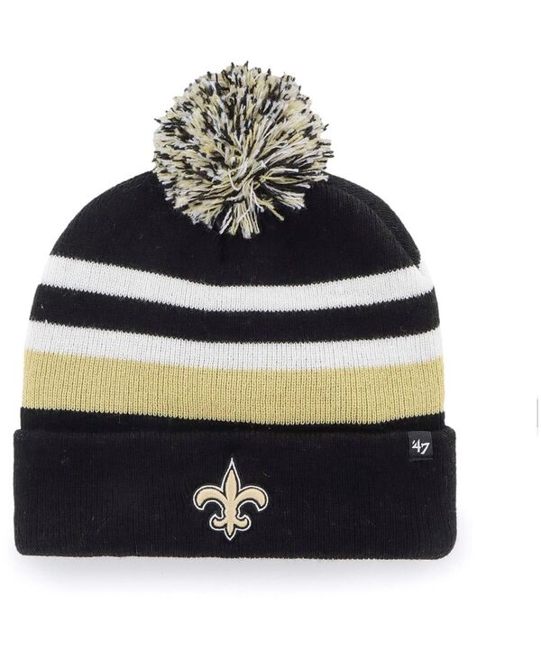 47 ブランド メンズ アクセサリー 帽子 ニット '47 Brand Men's Black New Orleans Saints State Line Cuffed Knit Hat with Pom Black ブラック