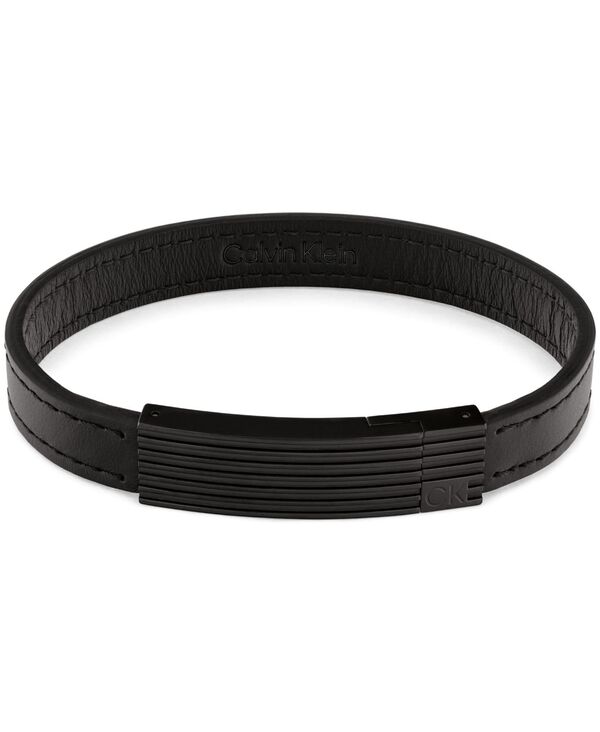 カルバンクライン メンズ アクセサリー ブレスレット・バングル・アンクレット レザー Calvin Klein Men Leather Bracelet Black ブラック