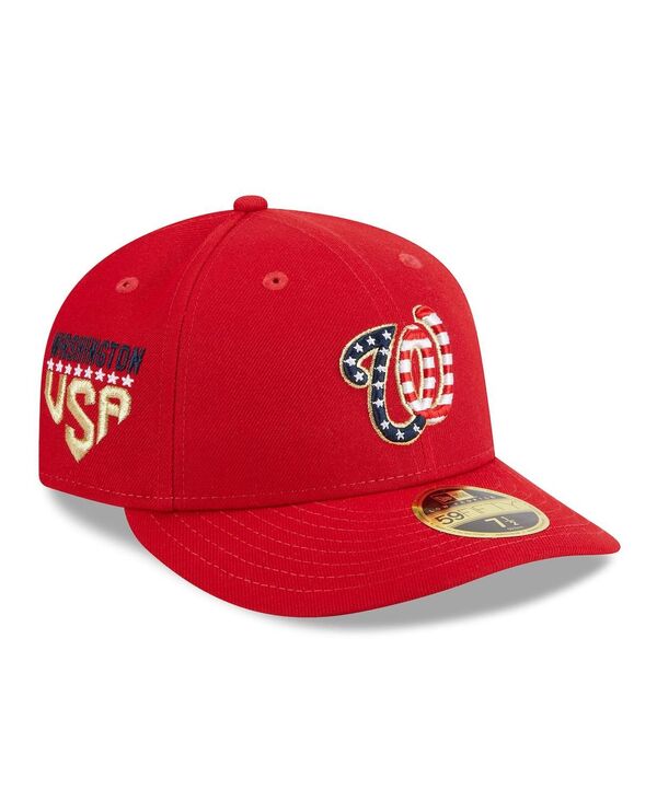 ニューエラ メンズ アクセサリー 帽子 New Era Men's Red Washington Nationals 2023 Fourth of July Low Profile 59FIFTY Fitted Hat Red レッド