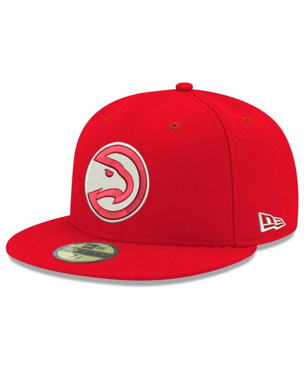 ニューエラ メンズ アクセサリー 帽子 New Era Men's Red Atlanta Hawks Official Team Color 59FIFTY Fitted Hat Red レッド