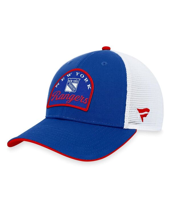 ファナティクス メンズ アクセサリー 帽子 Fanatics Men's Blue White New York Rangers Fundamental Adjustable Hat Blue White ホワイト