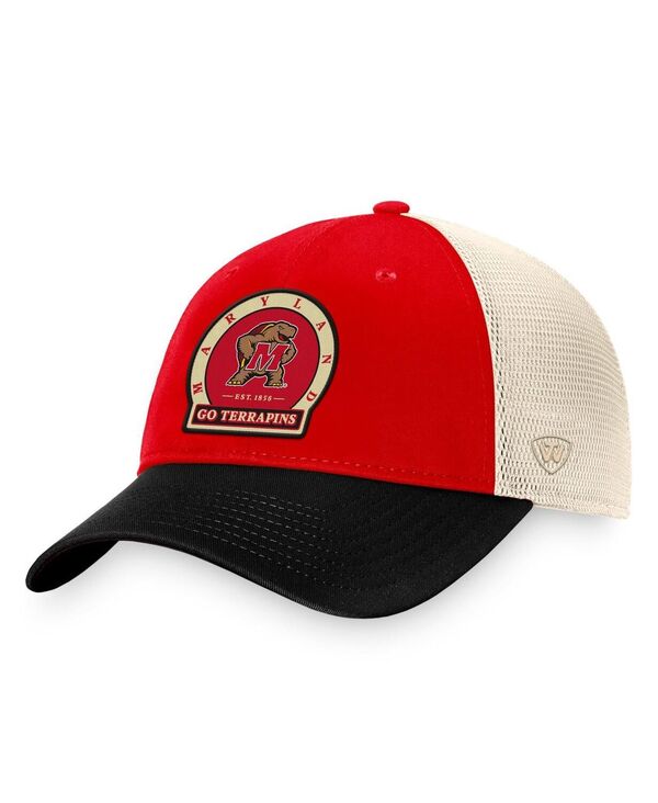 トップオブザワールド メンズ アクセサリー 帽子 Top of the World Men's Red Maryland Terrapins Refined Trucker Adjustable Hat Red レッド