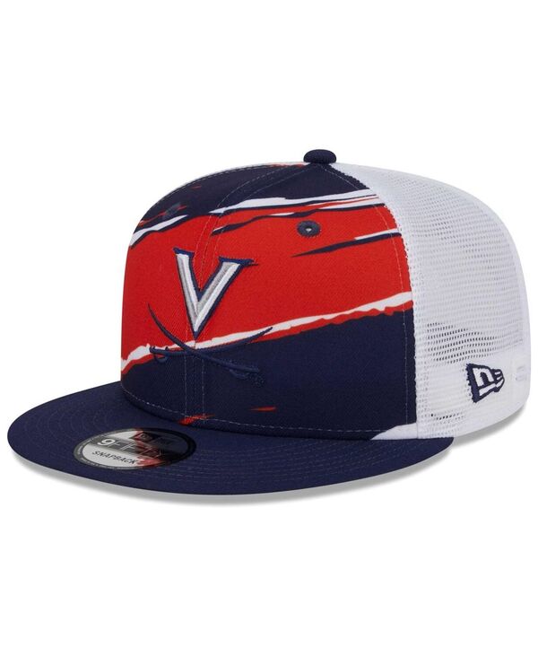 ニューエラ メンズ アクセサリー 帽子 New Era Men's Navy Virginia Cavaliers Tear Trucker 9FIFTY Snapback Hat Navy ネイビー|ReVida 店