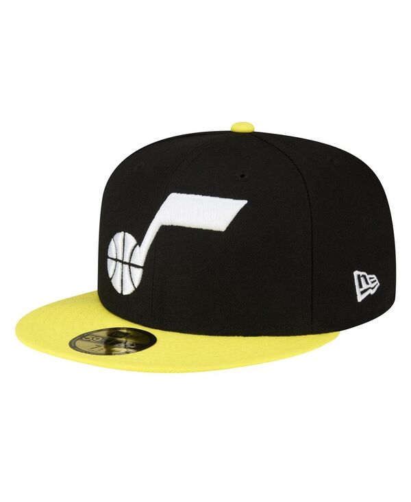 ニューエラ メンズ アクセサリー 帽子 New Era Men's Black Yellow Utah Jazz 2-Tone 59FIFTY Fitted Hat Black Yellow ブラック|ReVida 店