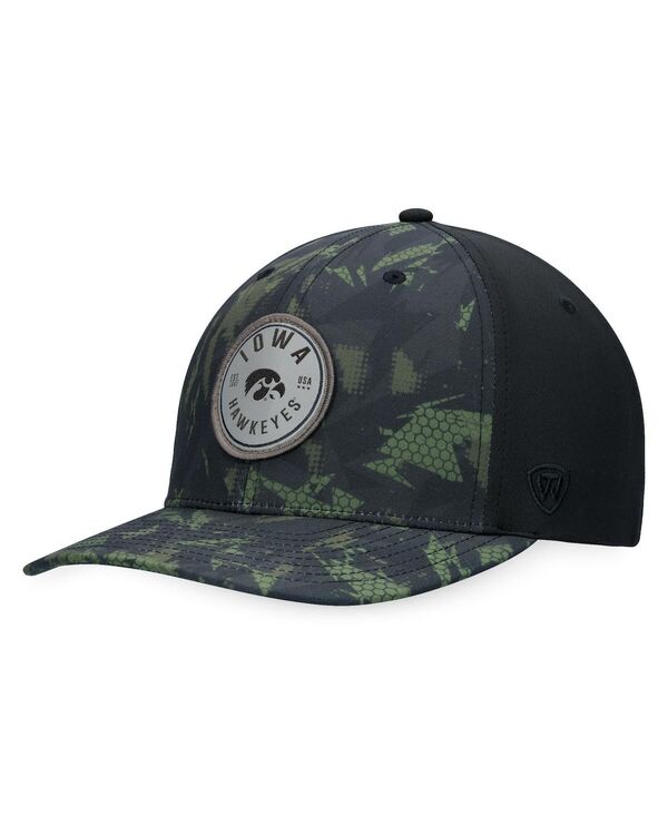 トップオブザワールド メンズ アクセサリー 帽子 Top of the World Men's Black Iowa Hawkeyes OHT Military-Inspired Appreciation Camo Render Flex Hat Black ブラック