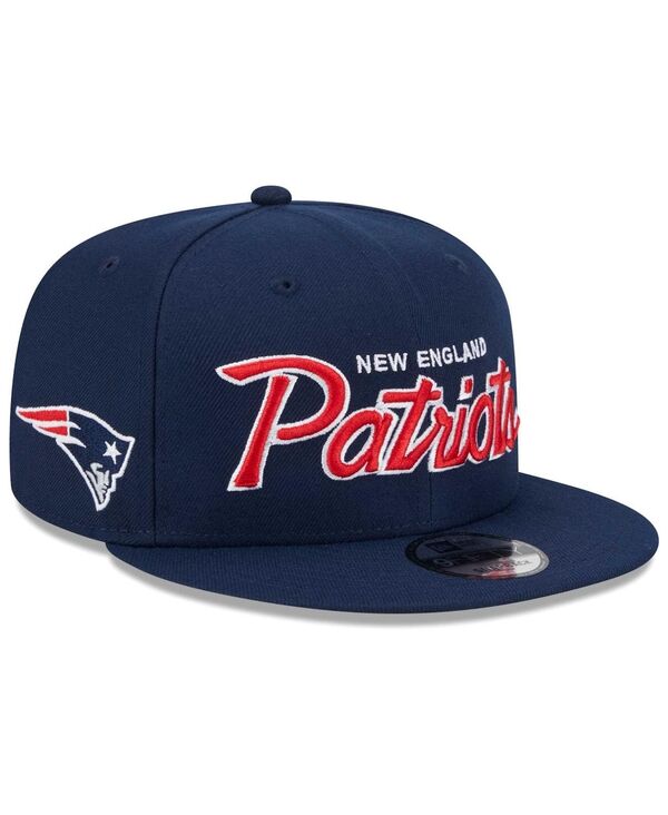 ニューエラ メンズ アクセサリー 帽子 New Era Men's Navy New England Patriots Main Script 9FIFTY Snapback Hat Navy ネイビー