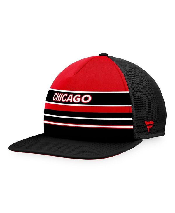 ファナティクス メンズ アクセサリー 帽子 Fanatics Men's Red Black Chicago Blackhawks Special Edition 2.0 Trucker Snapback Adjustable Hat Red Black ブラック