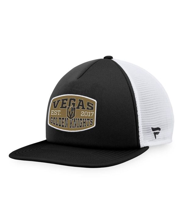 ファナティクス メンズ アクセサリー 帽子 Fanatics Men's Black White Vegas Golden Knights Foam Front Patch Trucker Snapback Hat Black White ホワイト