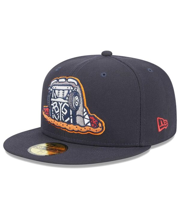 ニューエラ メンズ アクセサリー 帽子 New Era Men's Navy Bowling Green Hot Rods Theme Nights Bowling Green Sinkholes 59FIFTY Fitted Hat Navy ネイビー｜ReVida 店