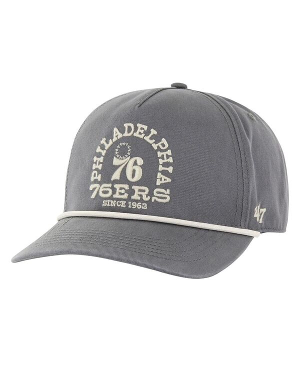47 ブランド メンズ アクセサリー 帽子 '47 Brand Men's Charcoal Philadelphia 76ers Canyon Ranchero Hitch Adjustable Hat Charcoal チャコール