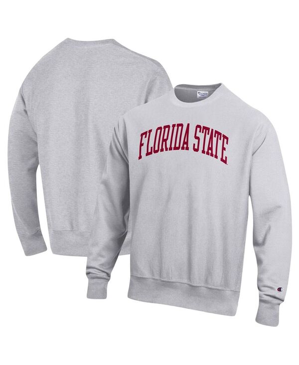 チャンピオン メンズ アウター パーカー・スウェット スウェット シャツ Champion Men's Heathered Gray Florida State Seminoles Arch Reverse Weave Pullover Sweatshirt Heathered Gray グレー