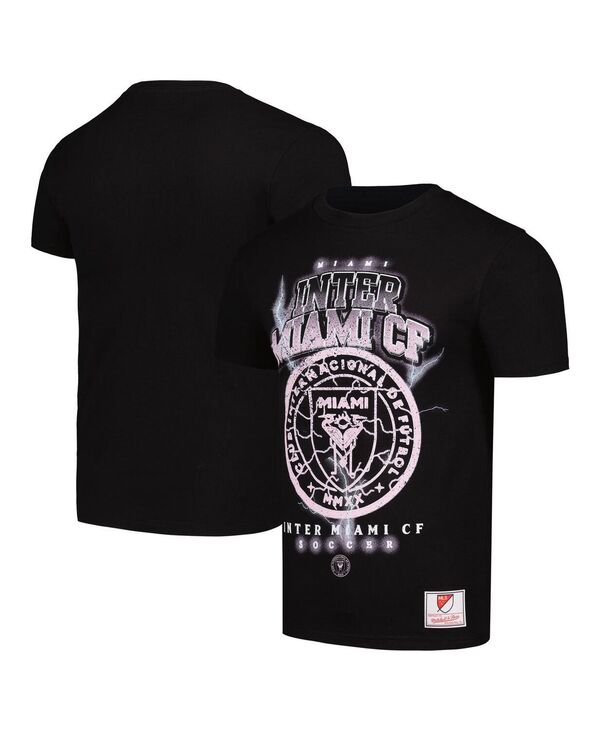 ミッチェル&ネス メンズ トップス Tシャツ Mitchell & Ness Men's Black Distressed Inter Miami CF Lightning Madness T-shirt Black ブラック