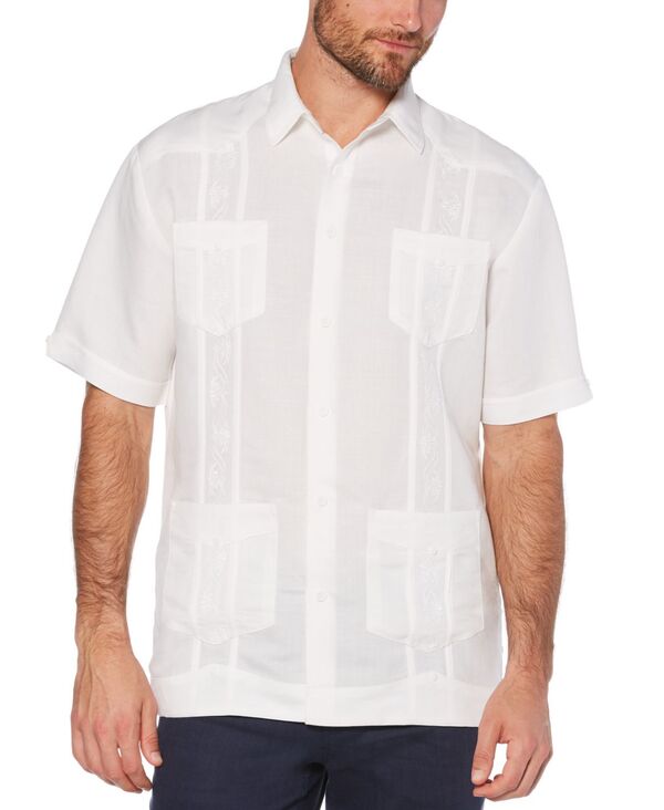 キューバベラ メンズ トップス シャツ 半袖 刺繍 Cubavera Short-Sleeve Embroidered Guayabera Shirt Brilliant White ホワイト