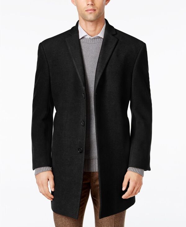 カルバンクライン メンズ アウター ジャケット・ブルゾン スリムフィット ウール コート Calvin Klein Men's Prosper Wool-Blend Slim Fit Overcoat Black ブラック