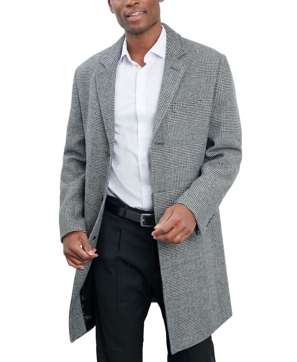 ロンドンフォグ メンズ アウター ジャケット・ブルゾン ウール コート London Fog Men Signature Wool-Blend Overcoat Black White ホワイト 60,940円